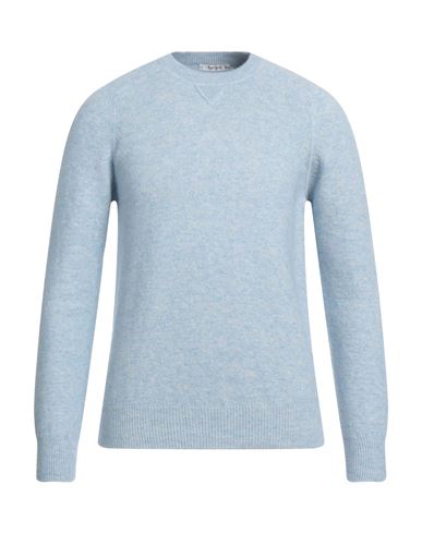 Kangra Cashmere Kangra Man Sweater Sky Blue Size 38 Cotton, Baby Alpaca Wool, Polyamide, Wool, Elastane