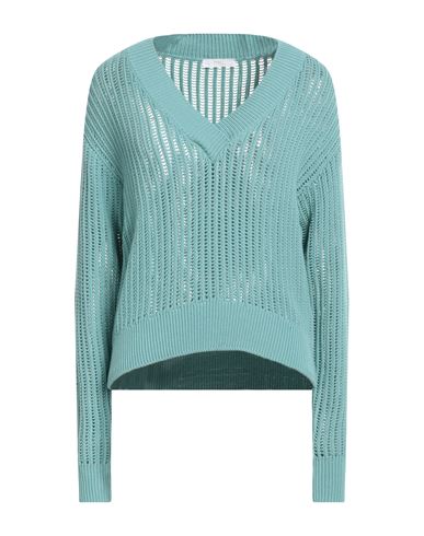 Fedeli Woman Sweater Turquoise Size 6 Cotton In Blue
