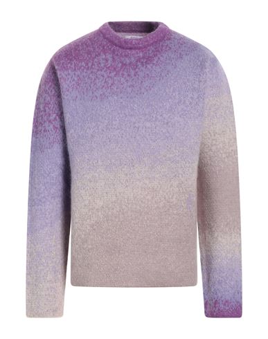 Shop Erl Man Sweater Purple Size L Mohair Wool, Polyamide, Wool