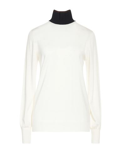 Jil Sander Woman Turtleneck Ivory Size 4 Virgin Wool, Viscose, Polyester, Silk In White