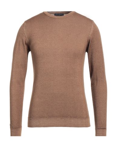 Daniele Fiesoli Man Sweater Camel Size S Merino Wool In Beige