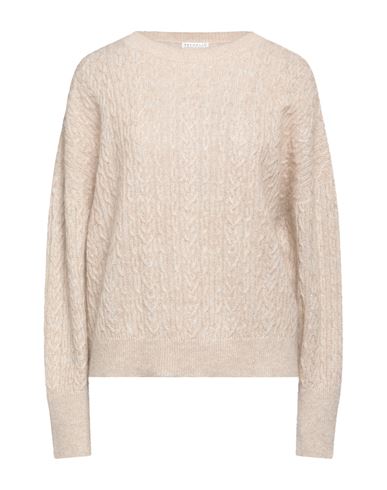 Brunello Cucinelli Woman Sweater Beige Size L Mohair Wool, Polyamide, Wool, Metallic Fiber