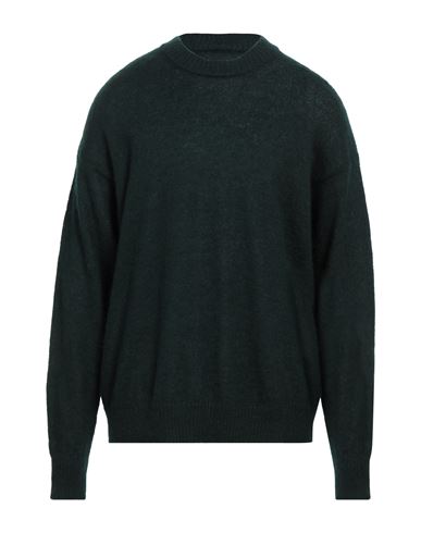 Amish Man Sweater Dark Green Size L Acrylic, Mohair Wool, Polyamide