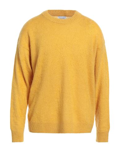 Amish Man Sweater Ocher Size L Acrylic, Mohair Wool, Polyamide In Yellow