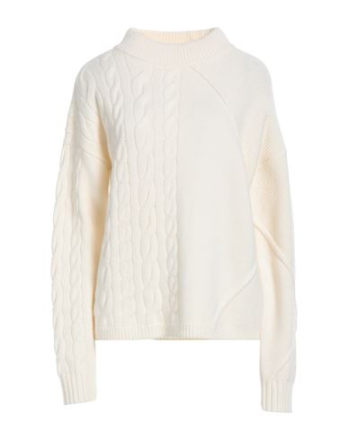 Max Mara Woman Turtleneck Ivory Size L Wool, Cashmere In White