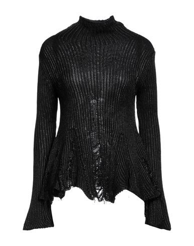Dondup Woman Turtleneck Black Size 6 Viscose, Wool, Acrylic, Polyester