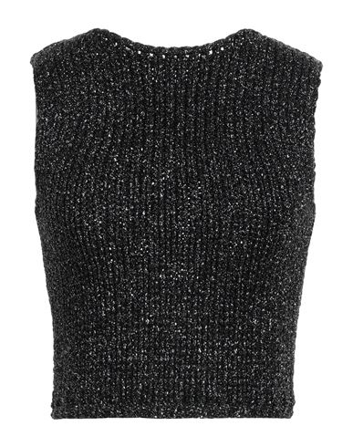 Jw Anderson Woman Sweater Black Size S Metallic Polyester, Polyamide, Elastane
