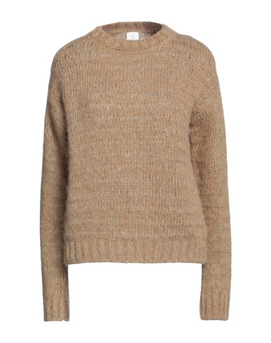 Eleventy Woman Sweater Camel Size M Viscose, Alpaca Wool, Wool, Polyester In Beige