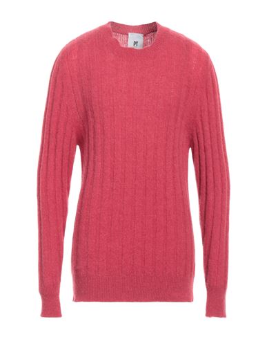 Shop Pt Torino Man Sweater Coral Size 42 Alpaca Wool, Polyamide, Wool In Red