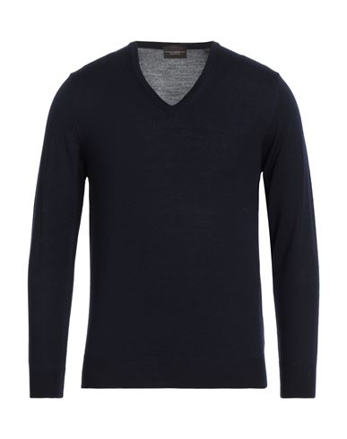 MORGANO MORGANO MAN SWEATER MIDNIGHT BLUE SIZE 38 MERINO WOOL 