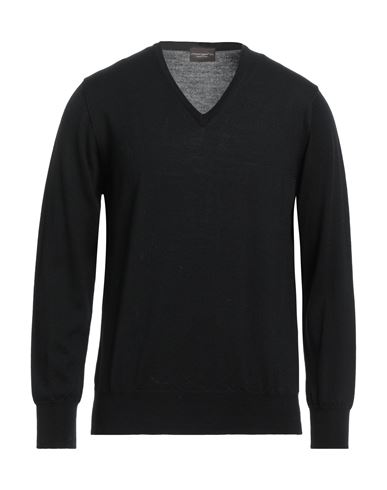Morgano Man Sweater Black Size 38 Merino Wool