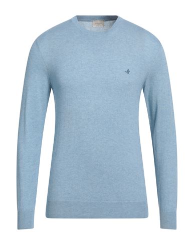 Brooksfield Man Sweater Light Blue Size 40 Cotton, Cashmere