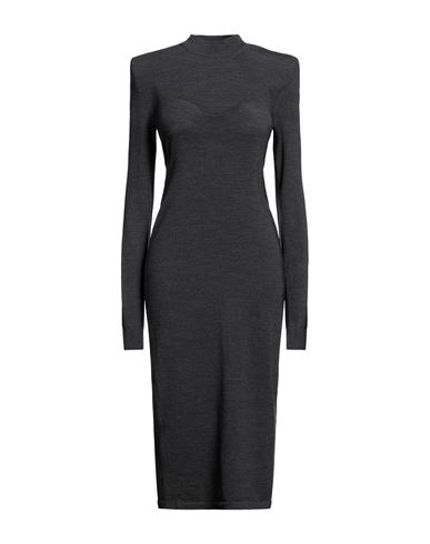 Sportmax Woman Midi Dress Grey Size S Virgin Wool, Polyester, Polyamide, Elastane