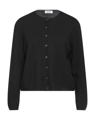 Base Milano Woman Cardigan Black Size 8 Merino Wool, Cashmere