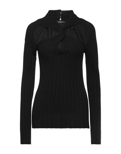 Versace Woman Sweater Black Size 10 Wool, Cashmere