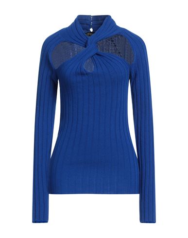 Versace Woman Sweater Bright Blue Size 6 Wool, Cashmere