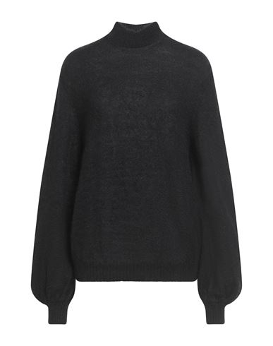 Alberta Ferretti Woman Turtleneck Black Size 10 Mohair Wool, Nylon, Virgin Wool In Black