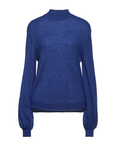 Alberta Ferretti Woman Turtleneck Bright Blue Size 6 Mohair Wool, Nylon, Virgin Wool
