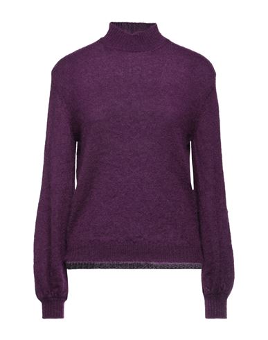 Alberta Ferretti Woman Turtleneck Purple Size 4 Mohair Wool, Nylon, Virgin Wool