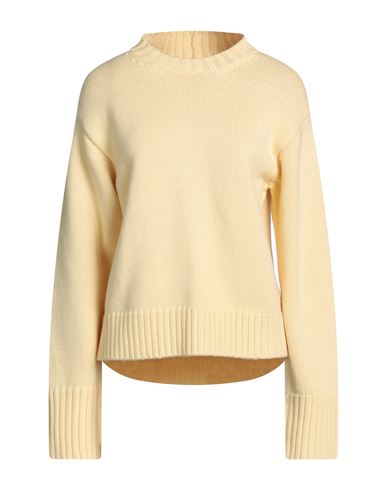 JIL SANDER JIL SANDER WOMAN SWEATER LIGHT YELLOW SIZE 6 CASHMERE, COTTON, POLYESTER