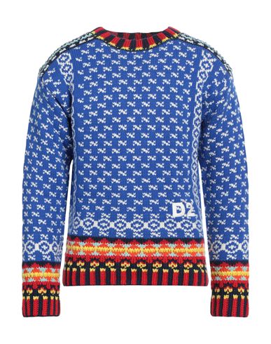 Shop Dsquared2 Man Sweater Blue Size L Wool, Cotton, Polyamide, Cashmere, Viscose