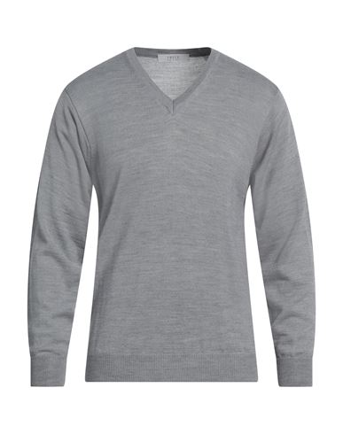 Vneck Man Sweater Grey Size 48 Wool, Polyacrylic
