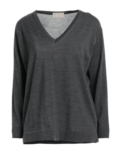 Drumohr Woman Sweater Lead Size S Merino Wool In Grey