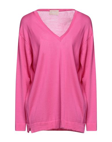 Drumohr Woman Sweater Fuchsia Size M Merino Wool In Pink