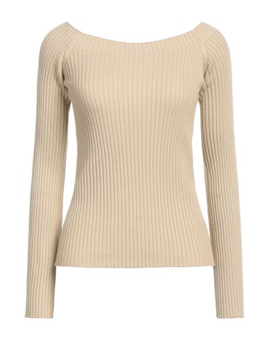 Chloé Woman Sweater Sand Size L Wool, Cashmere, Polyamide, Elastane In Beige