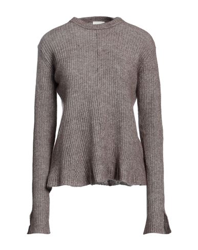 Alysi Woman Sweater Khaki Size L Polyamide, Mohair Wool, Wool, Elastane In Beige