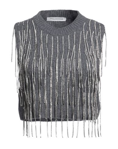 Philosophy Di Lorenzo Serafini Woman Sweater Lead Size 4 Virgin Wool, Metal, Glass In Grey