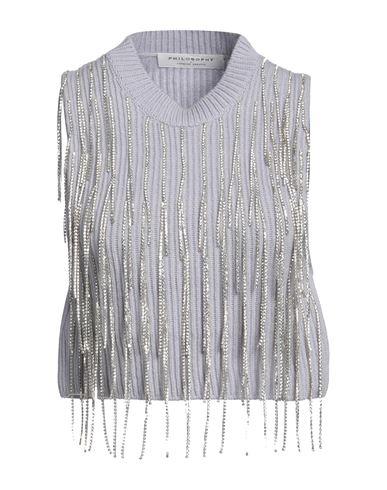 Philosophy Di Lorenzo Serafini Woman Sweater Lilac Size 6 Virgin Wool, Metal, Glass In Purple