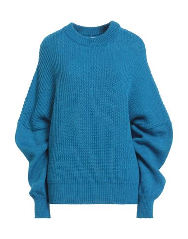 Merci .., Woman Sweater Azure Size S Wool, Acrylic, Alpaca Wool In Blue
