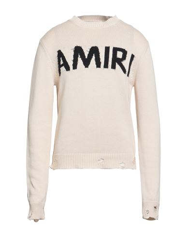 Amiri Man Sweater Beige Size L Cotton, Cashmere
