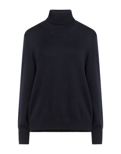 Gran Sasso Woman Turtleneck Midnight Blue Size 8 Virgin Wool