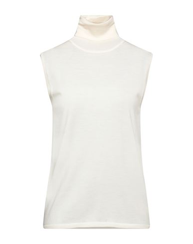Aspesi Woman Turtleneck Cream Size 6 Virgin Wool In White