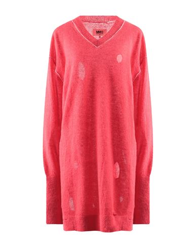 Mm6 Maison Margiela Woman Sweater Red Size M Alpaca Wool, Polyamide