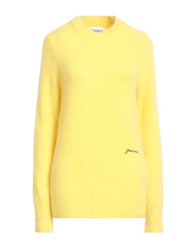 Ganni Woman Sweater Yellow Size S Alpaca Wool, Polyamide, Virgin Wool, Elastane