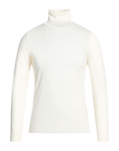 +39 Masq Man Turtleneck Ivory Size 46 Merino Wool In White