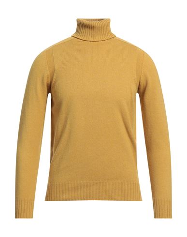 Gran Sasso Man Turtleneck Ocher Size 40 Virgin Wool In Yellow