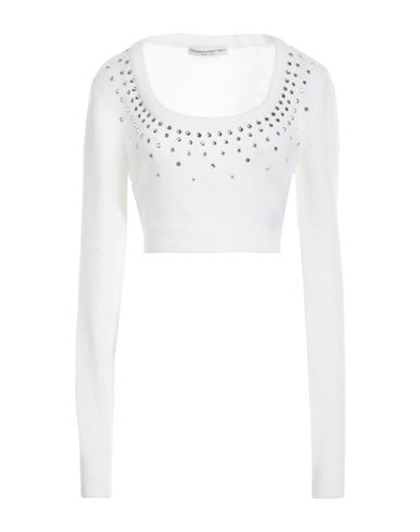 Shop Alessandra Rich Woman Sweater Off White Size 6 Mohair Wool, Wool, Polyamide, Elastane