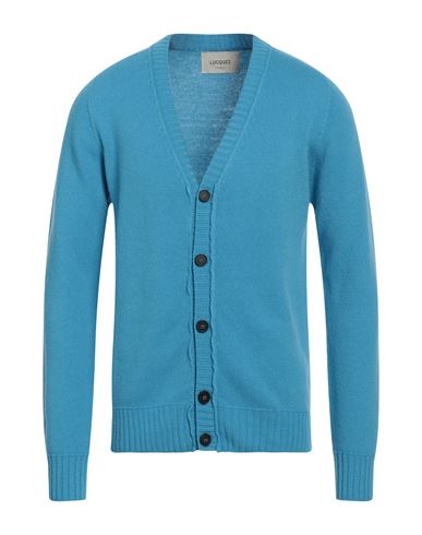 Lucques Man Cardigan Azure Size 38 Wool, Cashmere In Blue