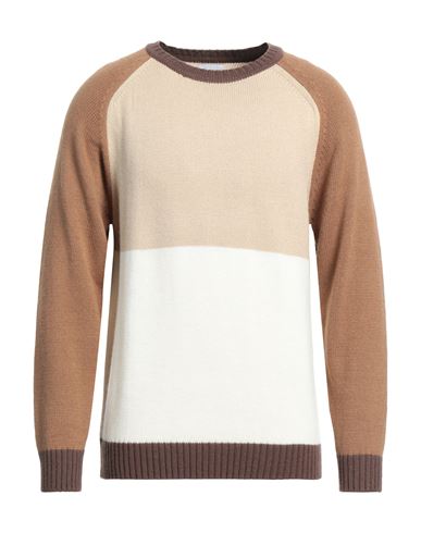 Sseinse Man Sweater Sand Size Xxl Acrylic, Merino Wool In Beige