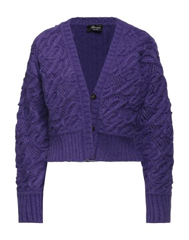 Blumarine Woman Cardigan Purple Size M Mohair Wool, Acrylic, Polyamide, Polyester