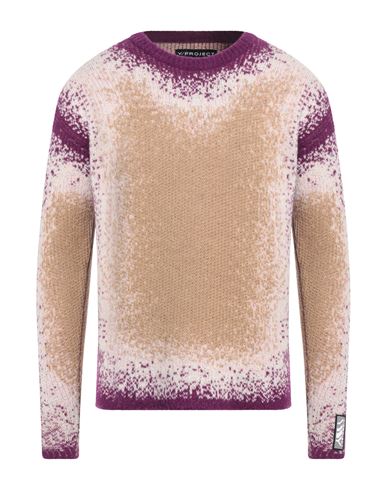 Y/project Spray-effect Waffle-knitted Sweater In Purple Beige