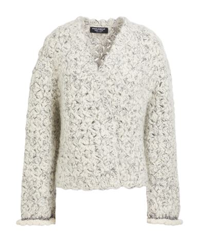 Dolce & Gabbana Woman Cardigan Off White Size 6 Cashmere, Virgin Wool, Polyamide, Metallic Polyester