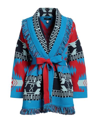 Shop Alanui Woman Cardigan Azure Size M Cashmere In Blue