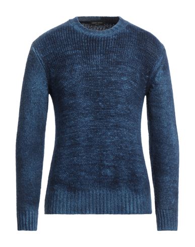 Roberto Collina Man Sweater Navy Blue Size 40 Baby Alpaca Wool, Nylon, Wool