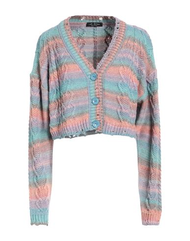 J·b4 Just Before Woman Cardigan Azure Size L Viscose, Acrylic In Multi