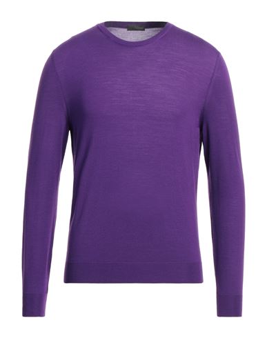 Drumohr Man Sweater Purple Size 38 Super 140s Wool